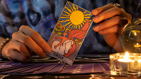 Tarot card showing The Sun representing the Different types of Psychic Readings
