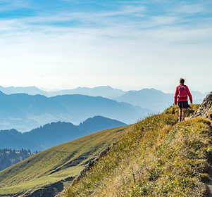 Female hiker in the mountains