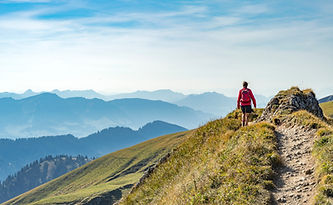 Female hiker in the mountains