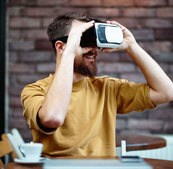 Man in VR Cafe