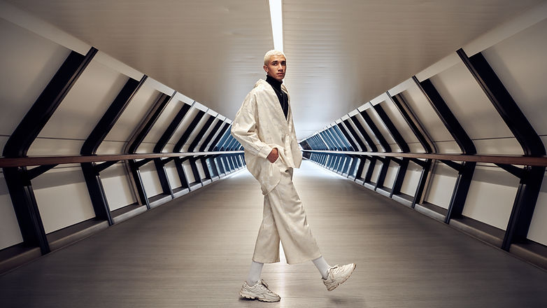 Model in White Suit