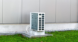 Air heat pump from an industrial building