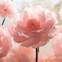 ピンクの牡丹の花