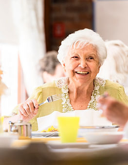 Elderly Woman Dining