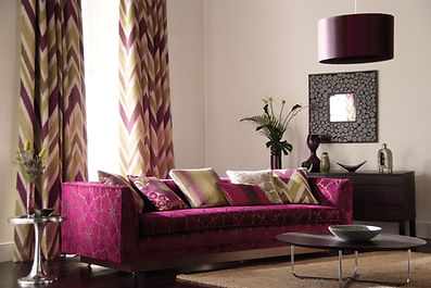 front room with bespoke curtains