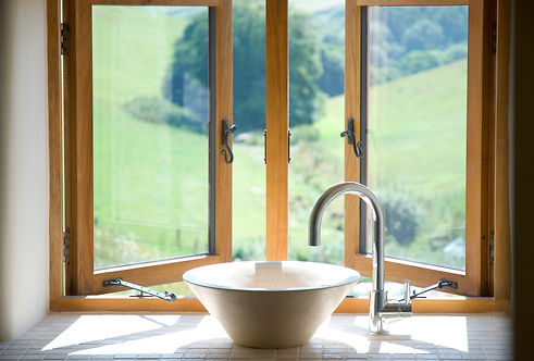 Bowl sink in a bathroom