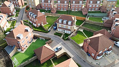 Aerial view of newly built detached houses