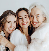 Women Embracing Smiling