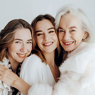 Women Embracing Smiling