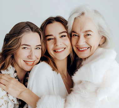 Women Embracing Smiling