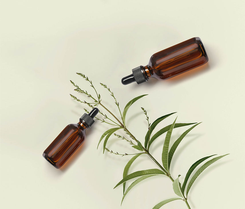 Brown glass dropper bottles