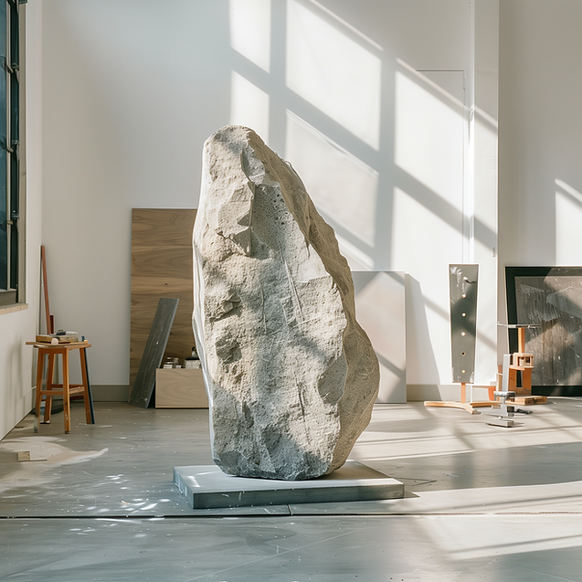 Exhibición de esculturas de piedra