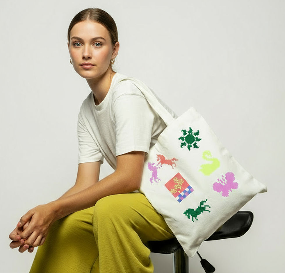 Model With Tote Bag