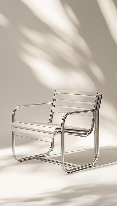 Metallisk stoldesign