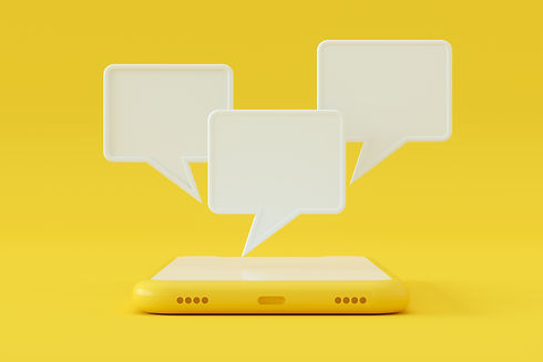 3d rendering of Chat Speech Bubble on Smart Phone Screen