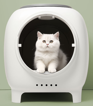 Cat in a Litter Box