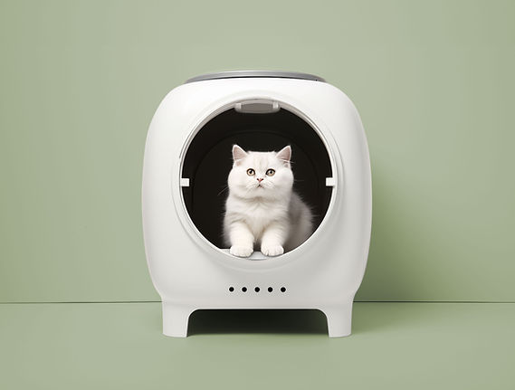 Cat In Modern Litterbox