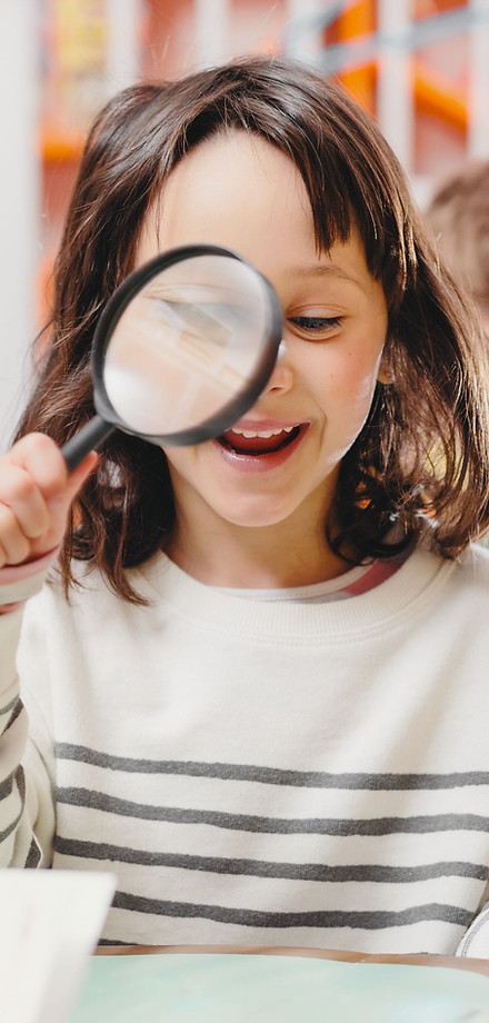 Reading with Magnifying Glass