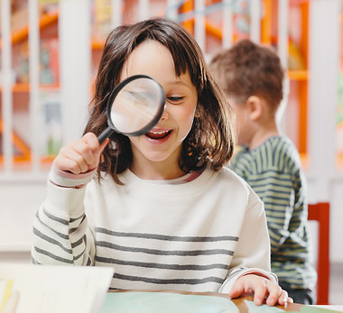 Reading with Magnifying Glass