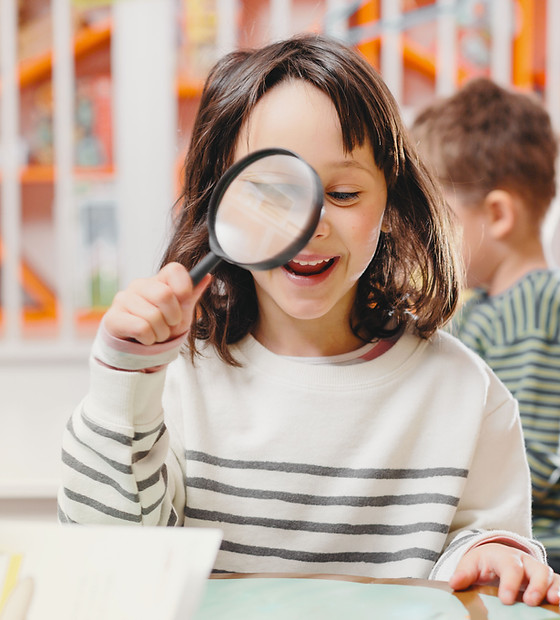 Reading with Magnifying Glass