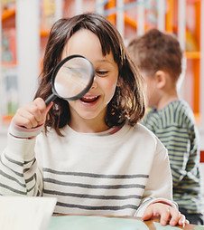 Reading with Magnifying Glass