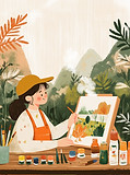 Artist Painting Nature Scene