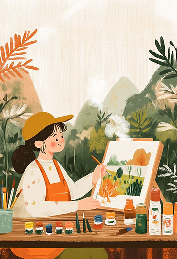 Artist Painting Nature Scene