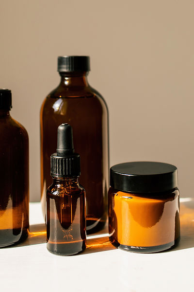 Amber glass containers