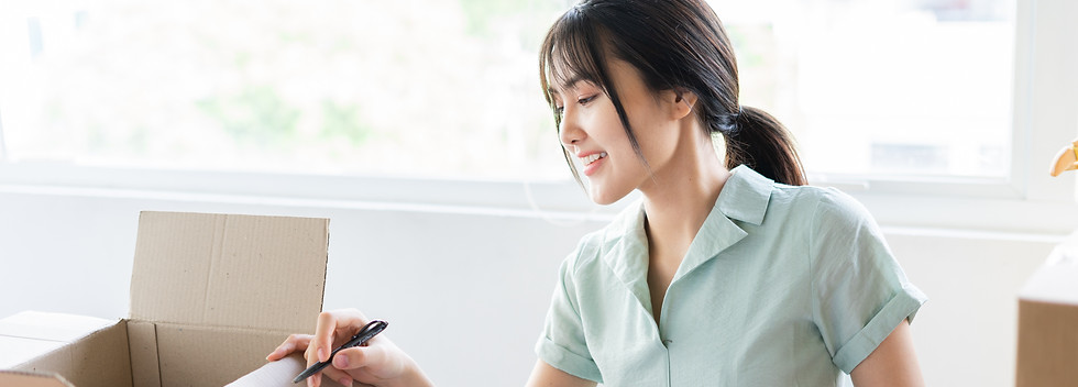 Woman checking her orders before delivery