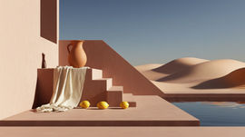 Neutral interior styling and home decor display