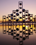 Escultura ao pôr do sol
