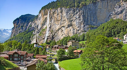 Valley with waterfall
