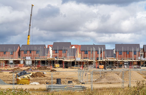 Newly built homes in a residential estate in England
