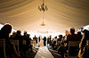 Wedding ceremony under canopy