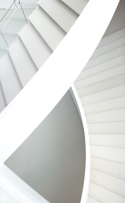 Curved White Staircase