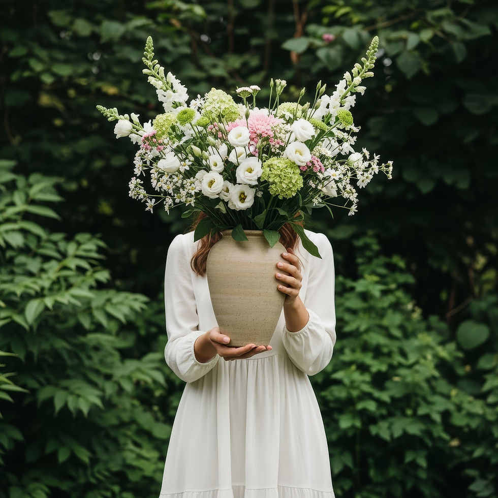 Woman Holding Flowers
