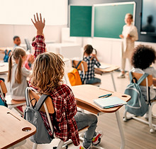 Children raising hands