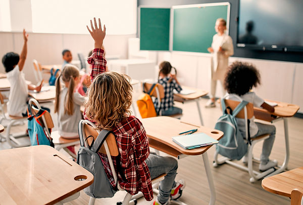Children raising hands