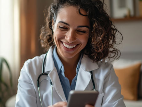 Médicos e profissionais da saúde divulgando nas redes sociais de forma profissional