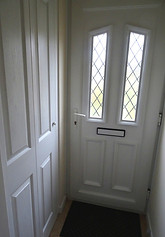 Modern white uPVC front door