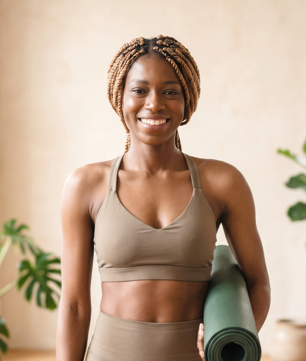 Woman Holding Yoga Mat