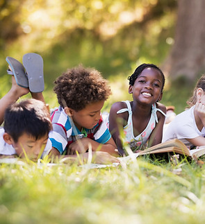 Kids Reading Outdoor