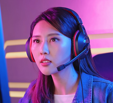 Gamer Looking at Monitor