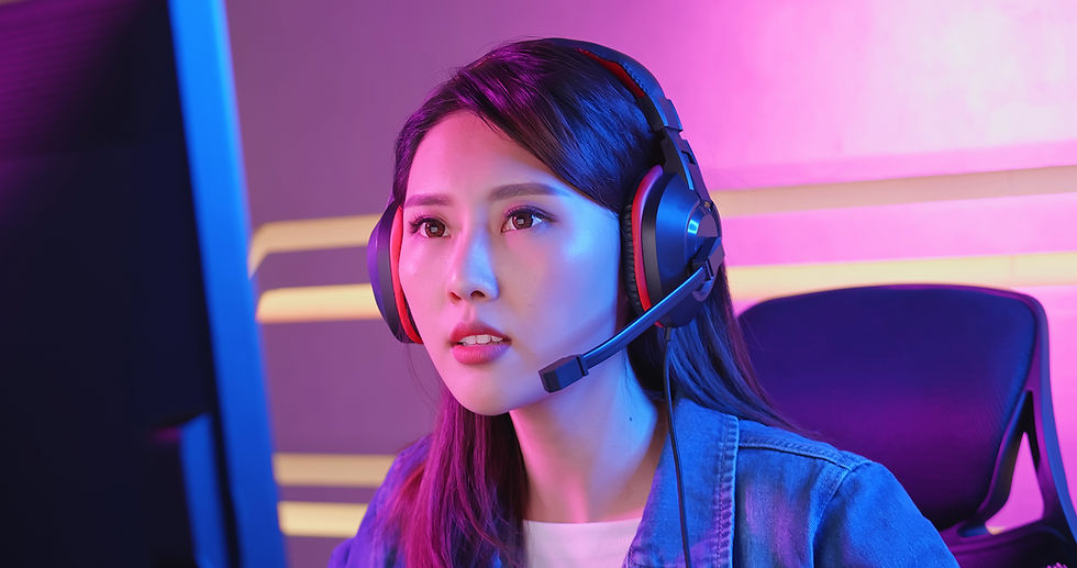 Gamer Looking at Monitor