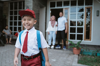 Proud parents on kids first day