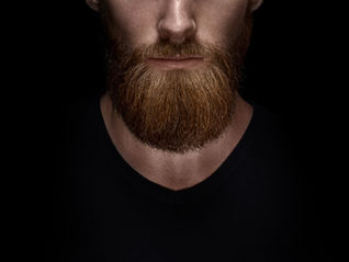 The beard of a man.