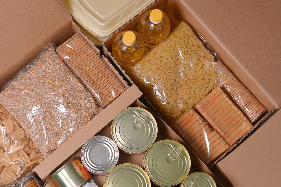 Canned Food in Boxes