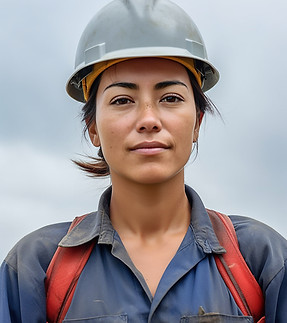 Lavoratore con elmetto di sicurezza
