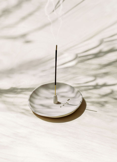 Incense On Ceramic Plate