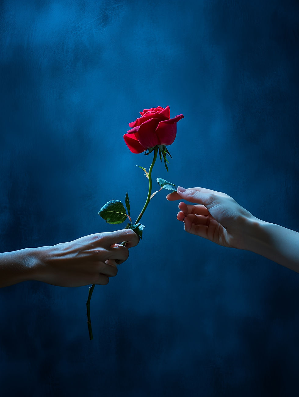 Hands Holding Red Rose